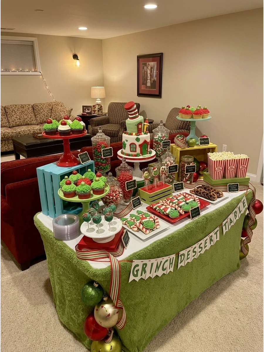 Grinch Dessert Table support view 1