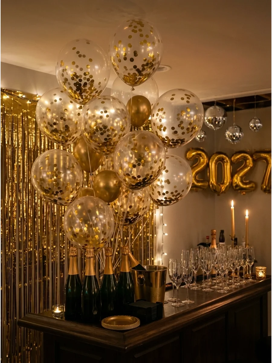 Floating Champagne Bubble Balloons support view 1