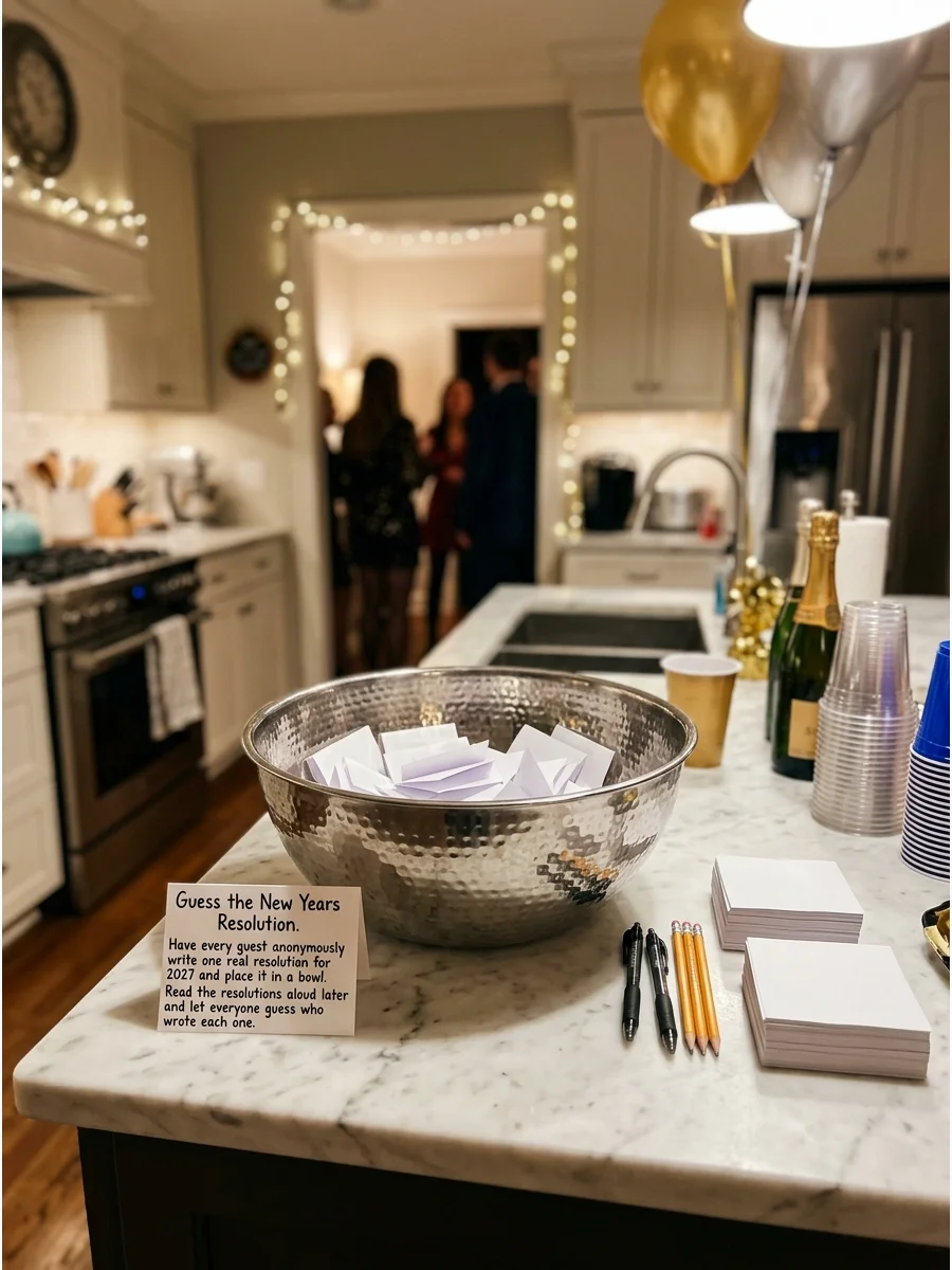 A resolution bowl on a kitchen counter.