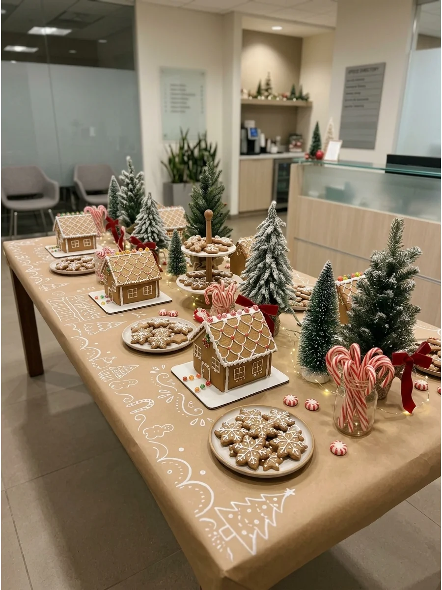 Gingerbread Office Dessert Table support view 1