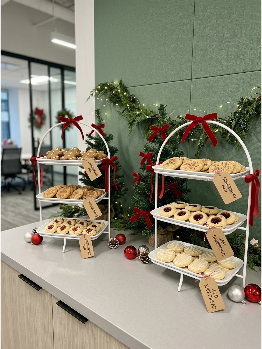 Table Setup Office christmas party decorations