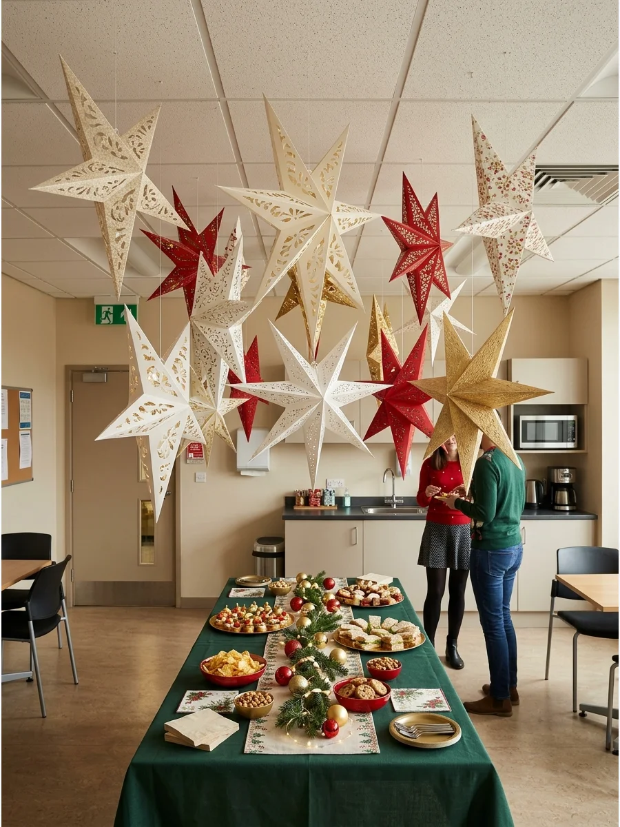 Table Setup Office christmas party decorations