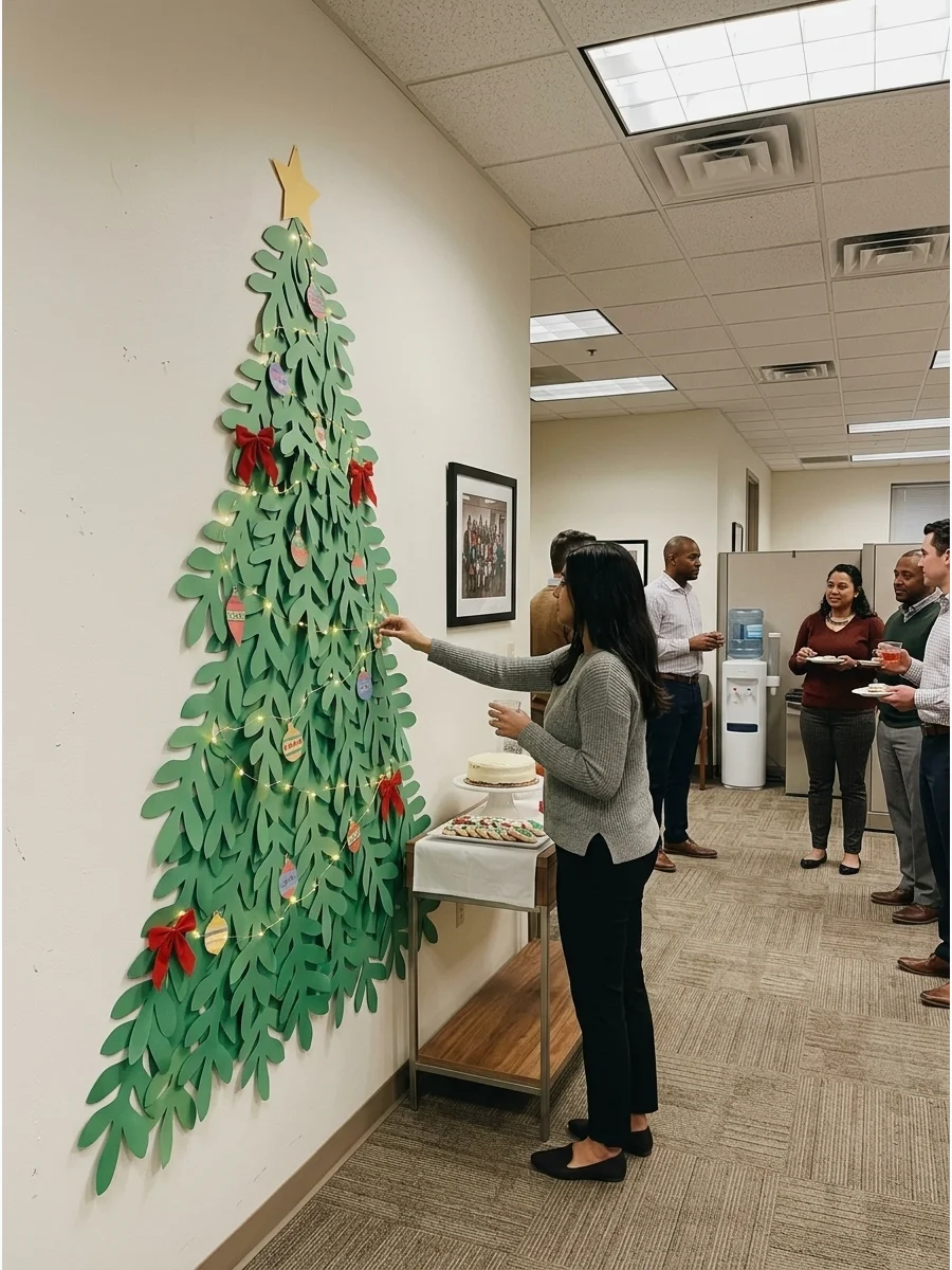 Giant Paper Christmas Tree Wall support view 1