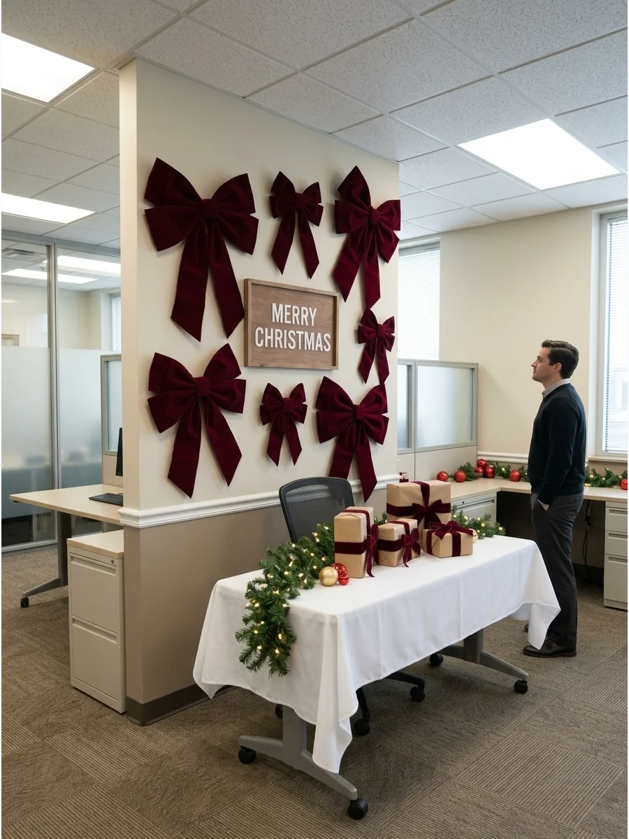 Oversized Christmas Bow Wall support view 1