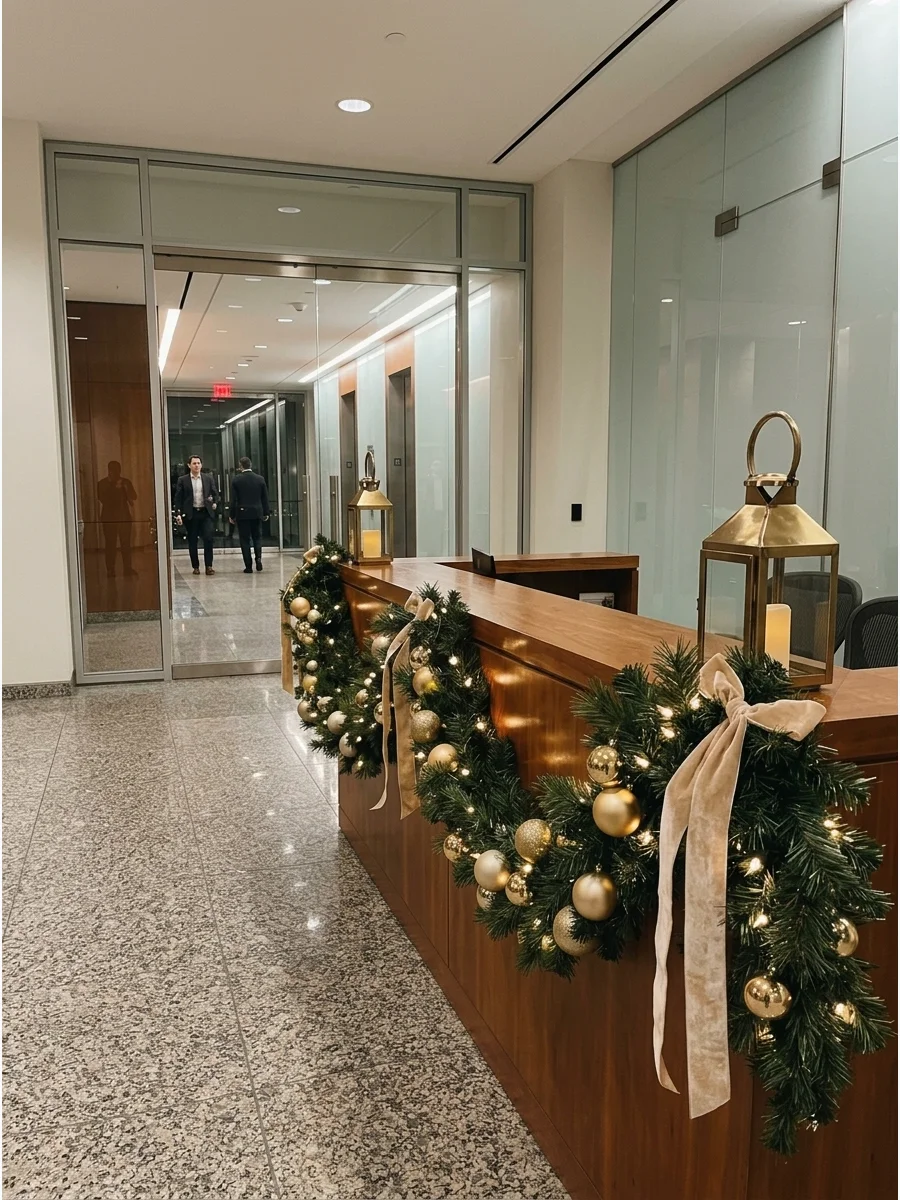 Gold and Green Corporate Entrance support view 1