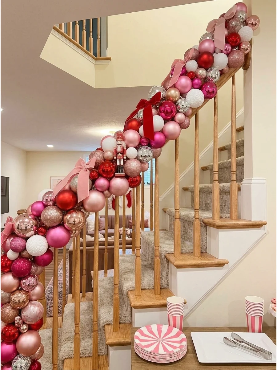 Pink Ornament Garland support view 1