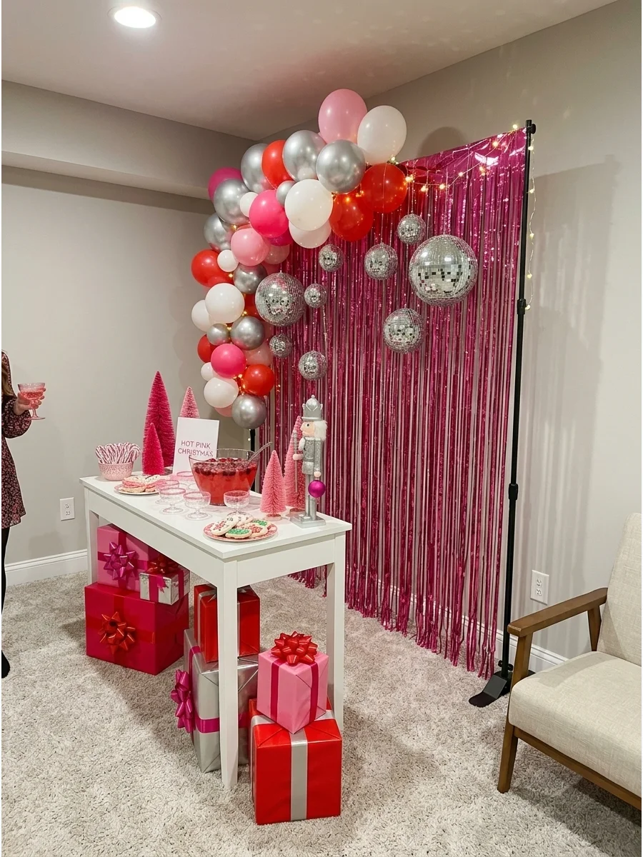 Hot Pink Christmas Party support view 1