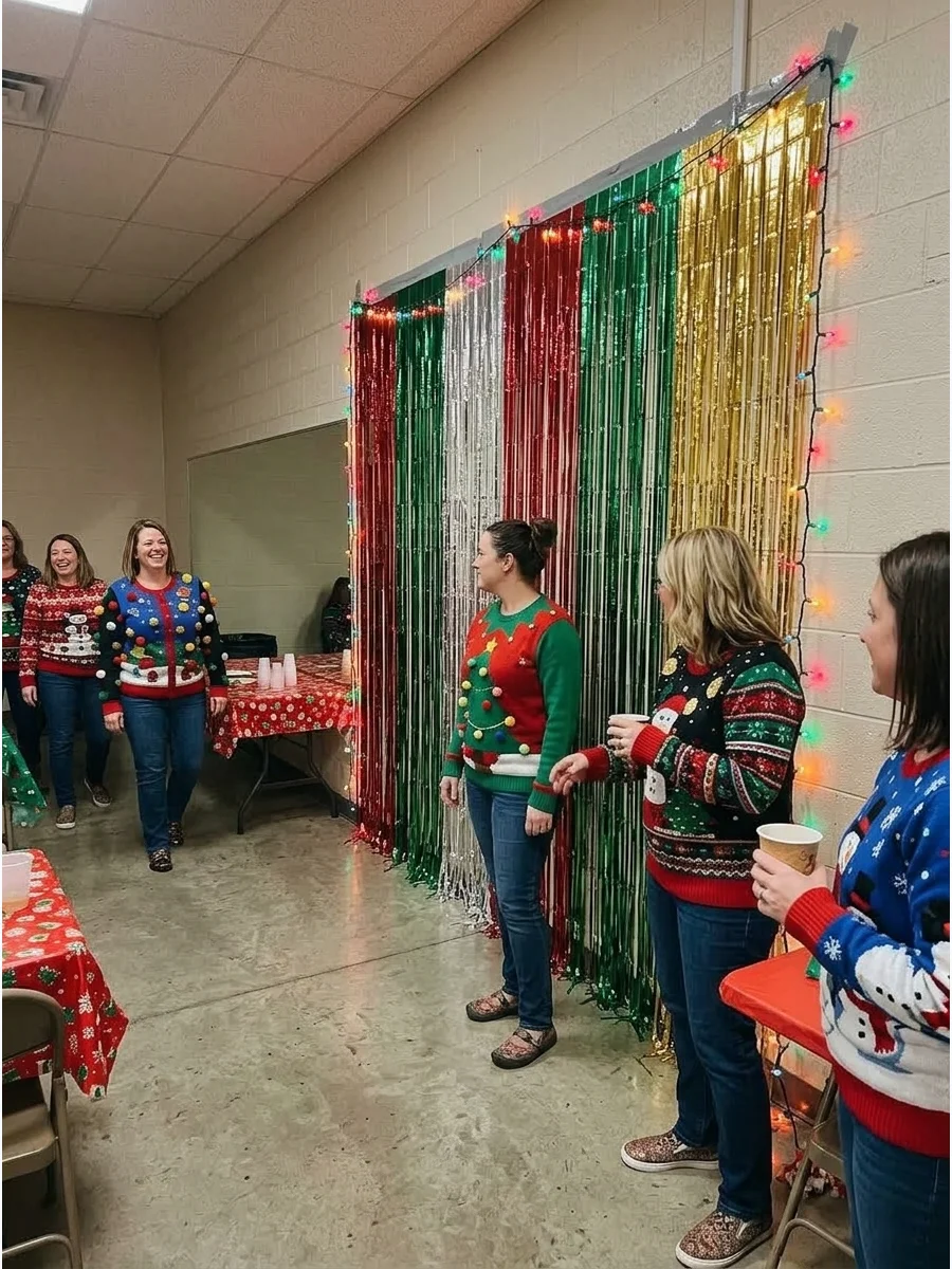 Tinsel Curtain Photo Wall support view 1