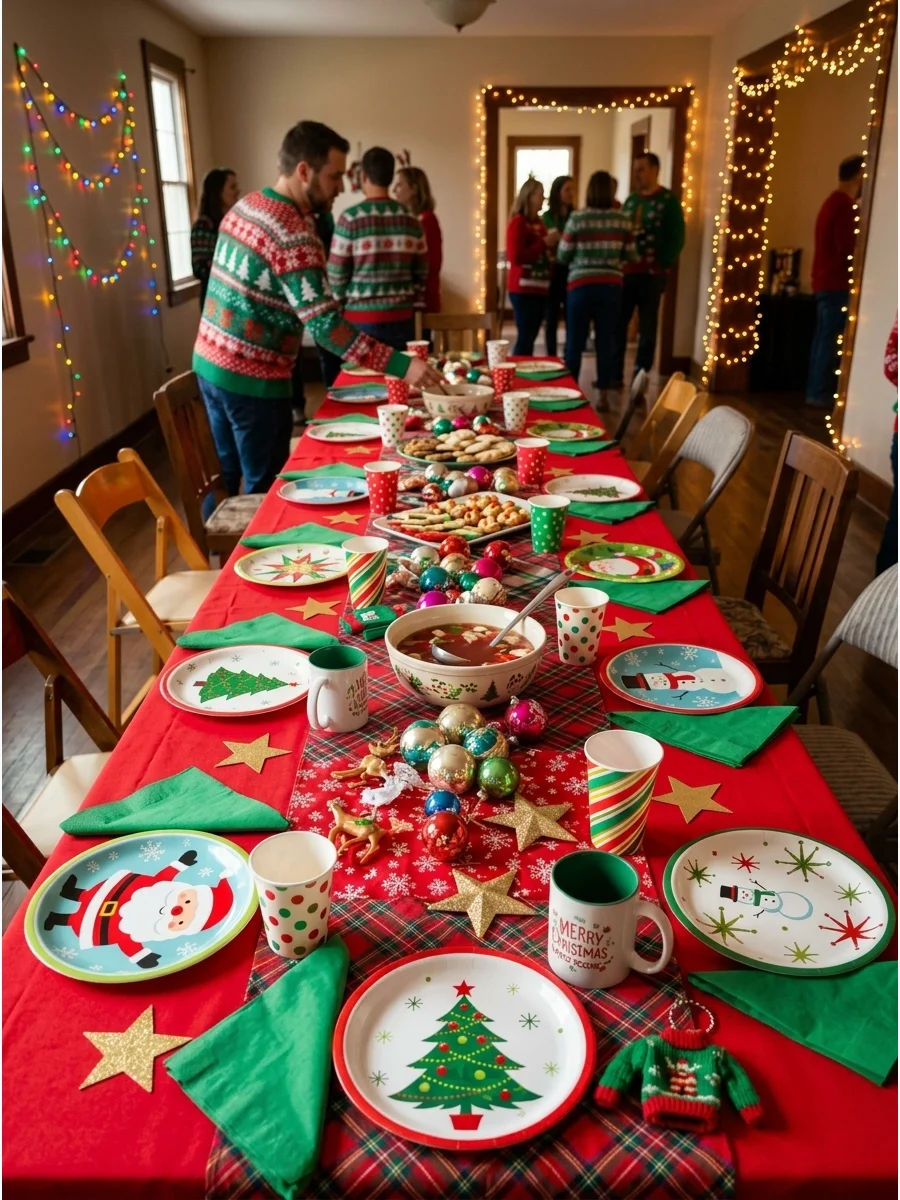 Mismatched Christmas Table support view 1