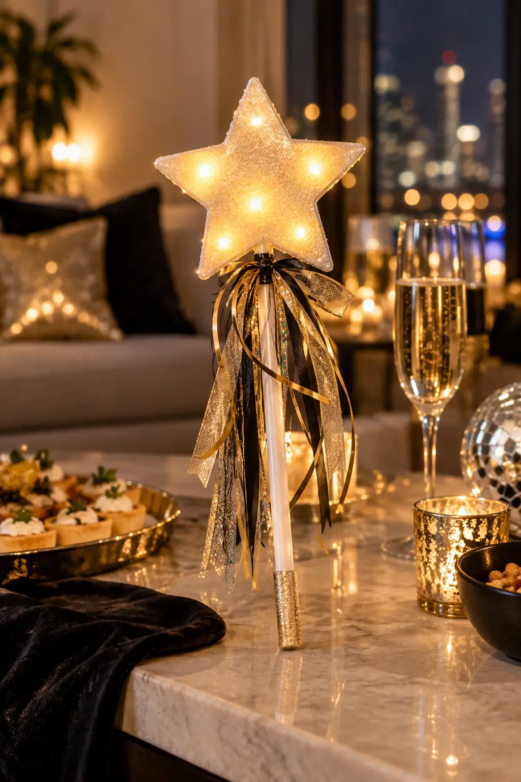 foam star wand with a soft battery-powered glow